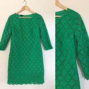 Talbots green eyelet cotton dress size 8